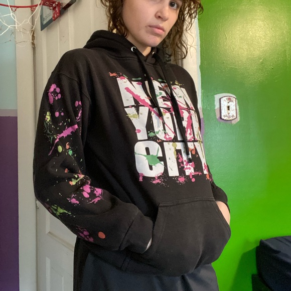 Slightly used black graffiti hoodie - Picture 3 of 5